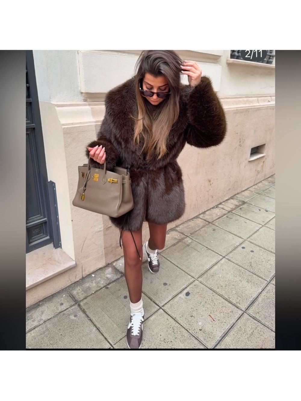 Zara Women's Brown Faux Fur Coat - Picture 7 of 8